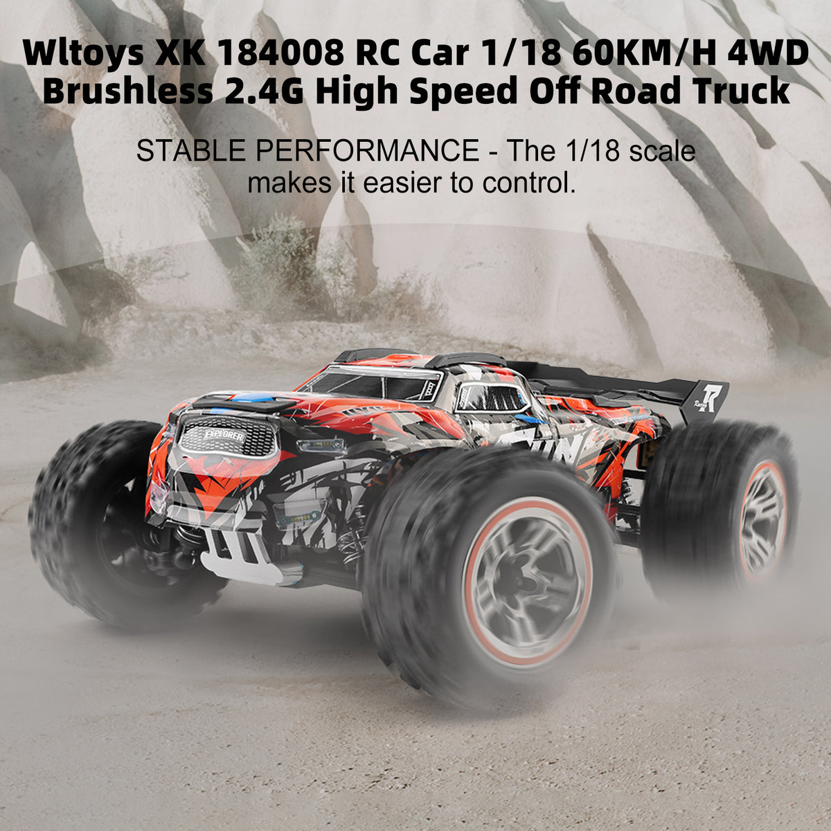 Wltoys XK 184008 RC Car 1/18 60KM/H 4WD Brushless 2.4G High Speed Off Road Truck