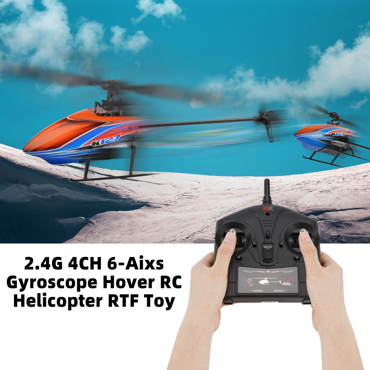 Wltoys K127 Helicopter 2.4G 4CH 6-Aixs Gyroscope Hover RC Helicopter RTF Toy