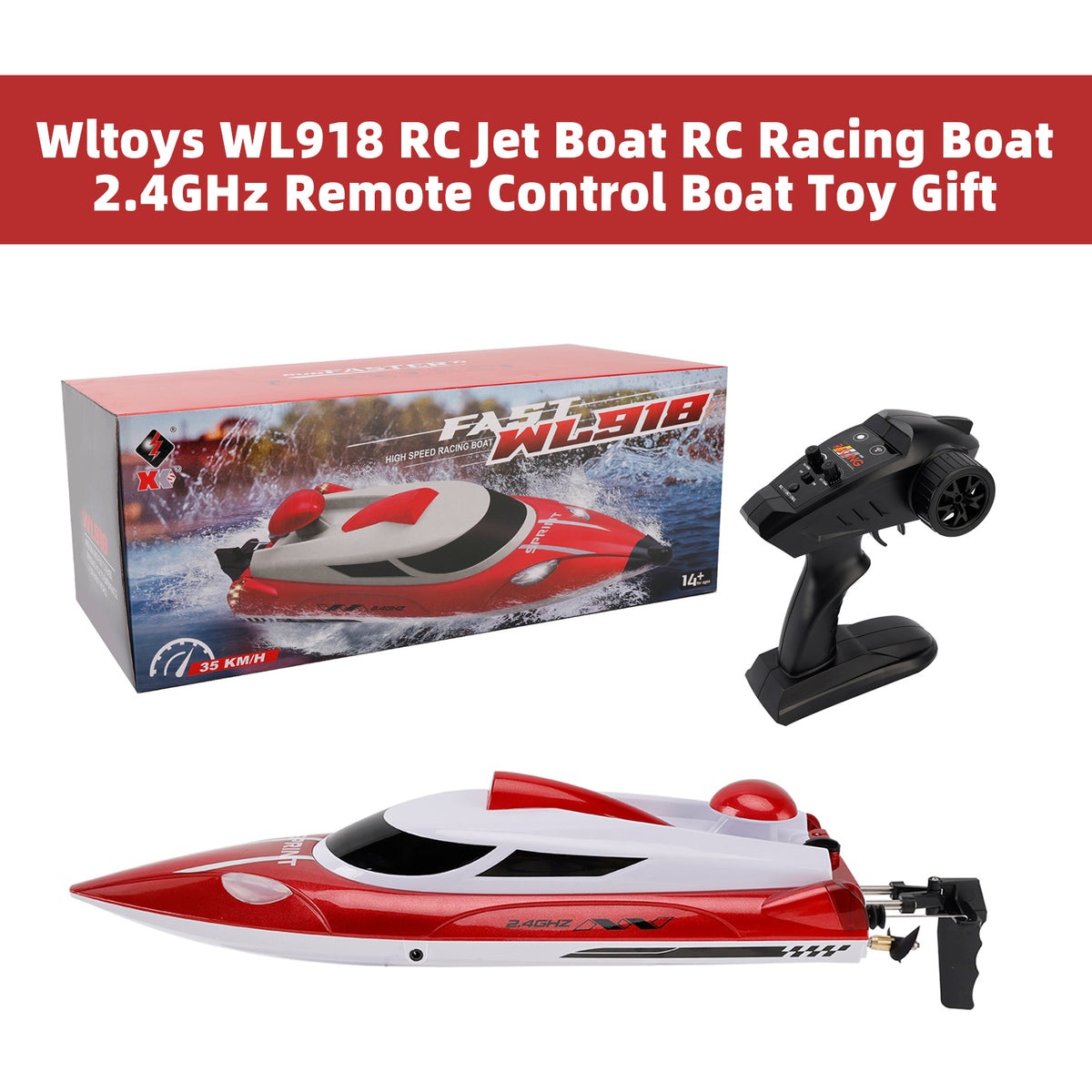 Wltoys WL918 RC Jet Boat RC Racing Boat 2.4GHz Remote Control Boat Toy Gift