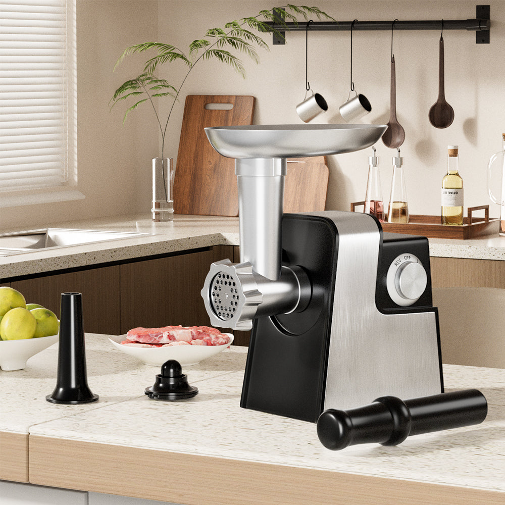 5 in 1 Electric Meat Grinder: 600W Meat Grinder with 3 Blades Sausage Stuffer Tube & Kubbe Kit  Vegetable Slicer & Shredder Cheese Grater
