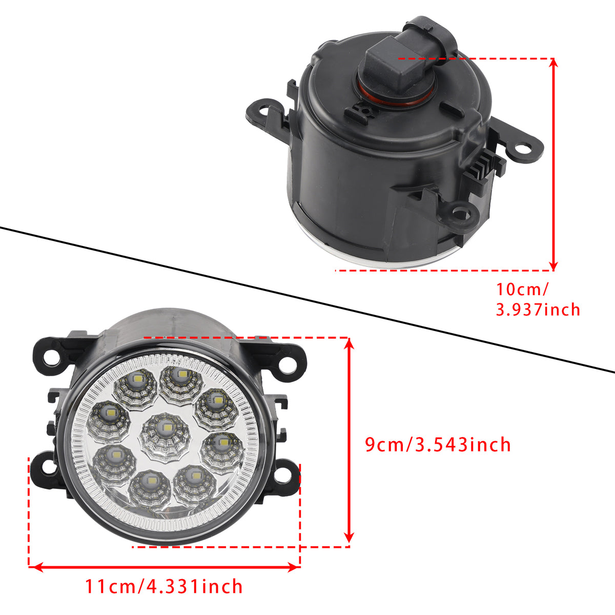 2014-2019 Ford Fiesta 9 LED Daytime Running Fog Lights 84501AJ00A FO2592217 Generic