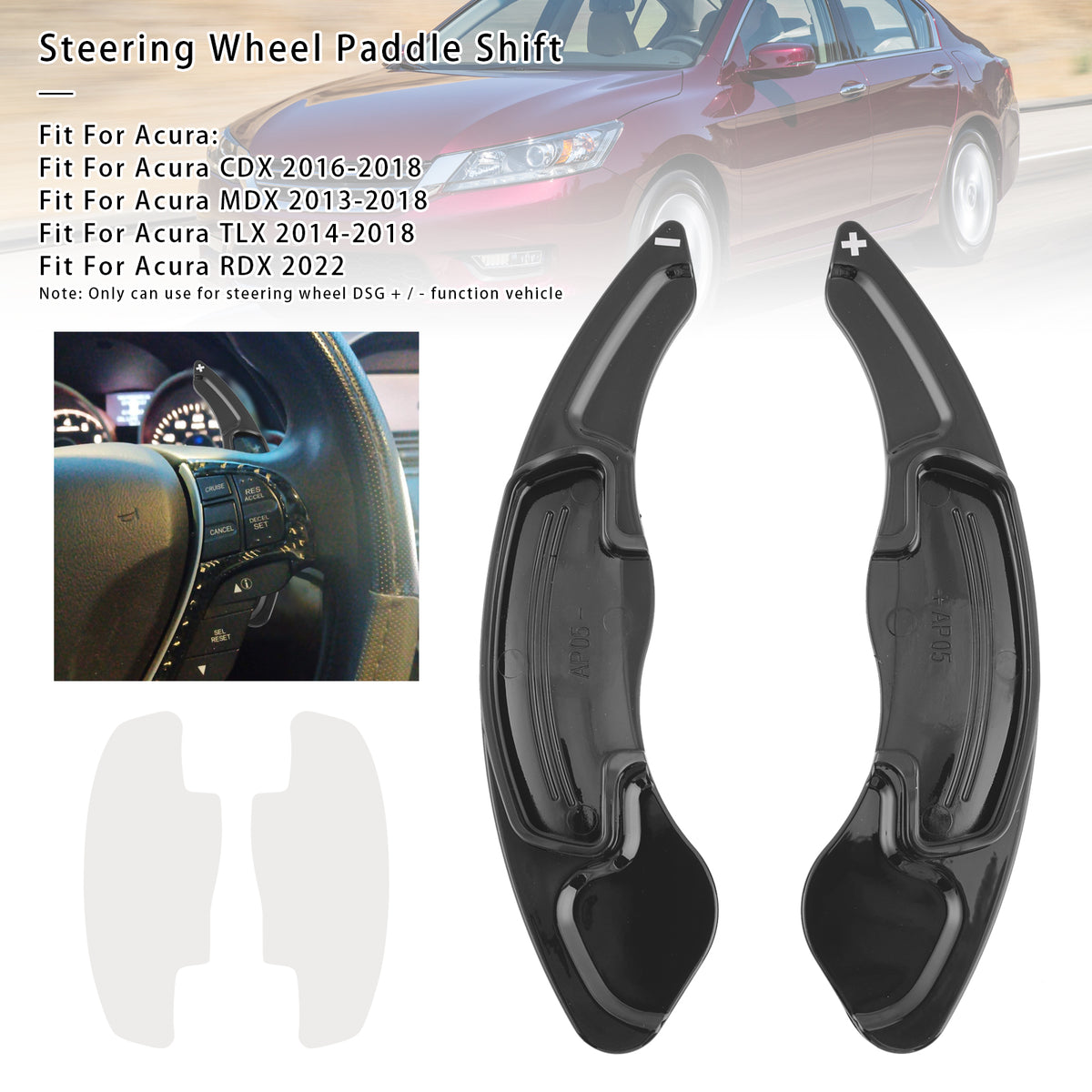 Steering Wheel Paddle Shifter Extensions For Honda CR-V Accord 2013-2022 Black