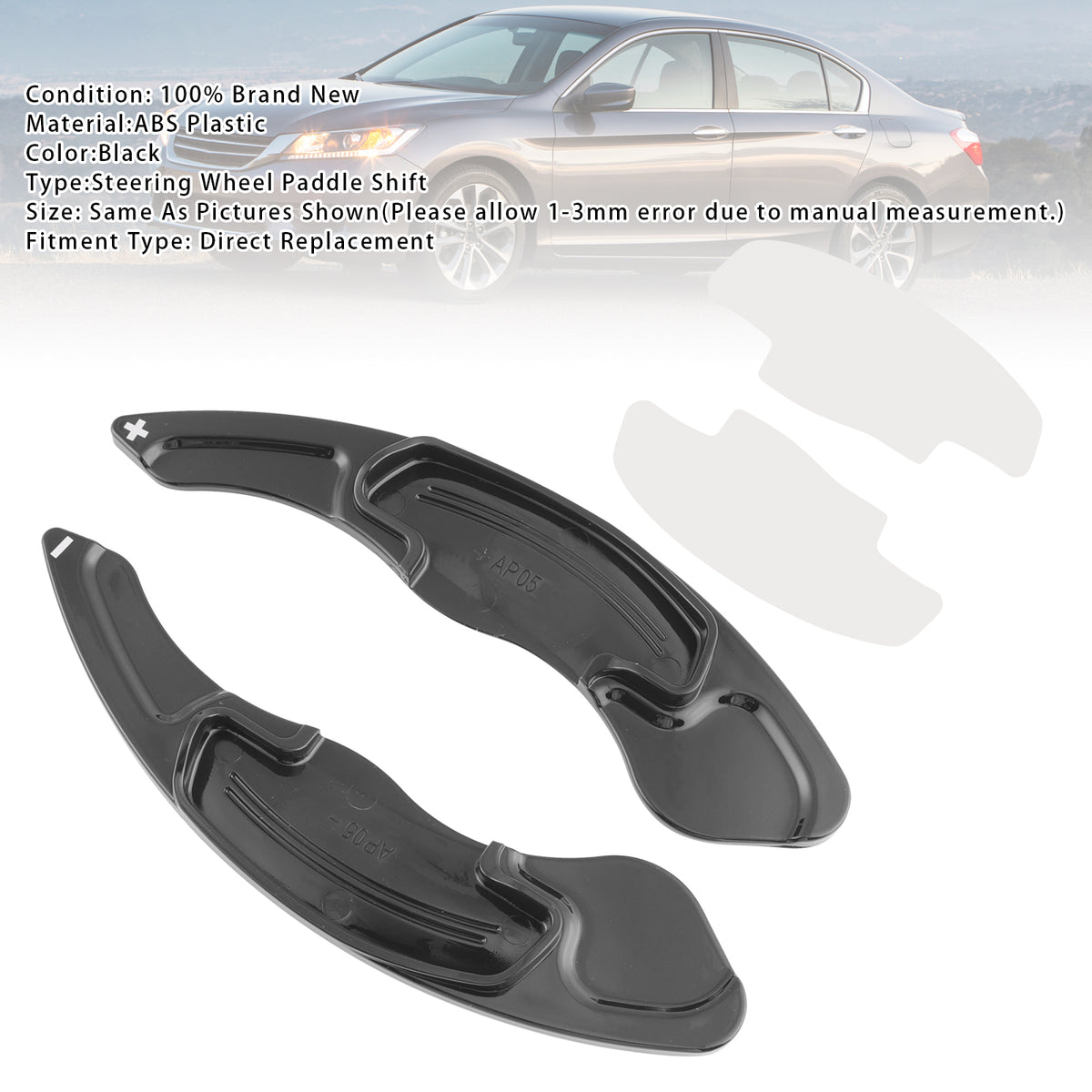 Steering Wheel Paddle Shifter Extensions For Honda CR-V Accord 2013-2022 Black