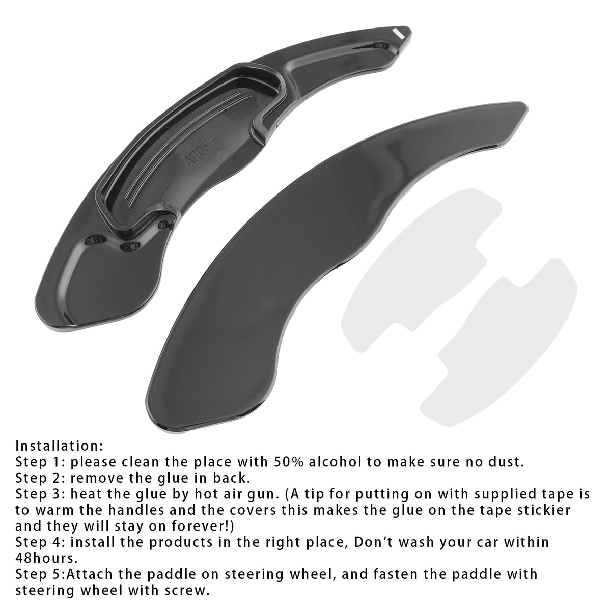 Steering Wheel Paddle Shifter Extensions For Honda CR-V Accord 2013-2022 Black