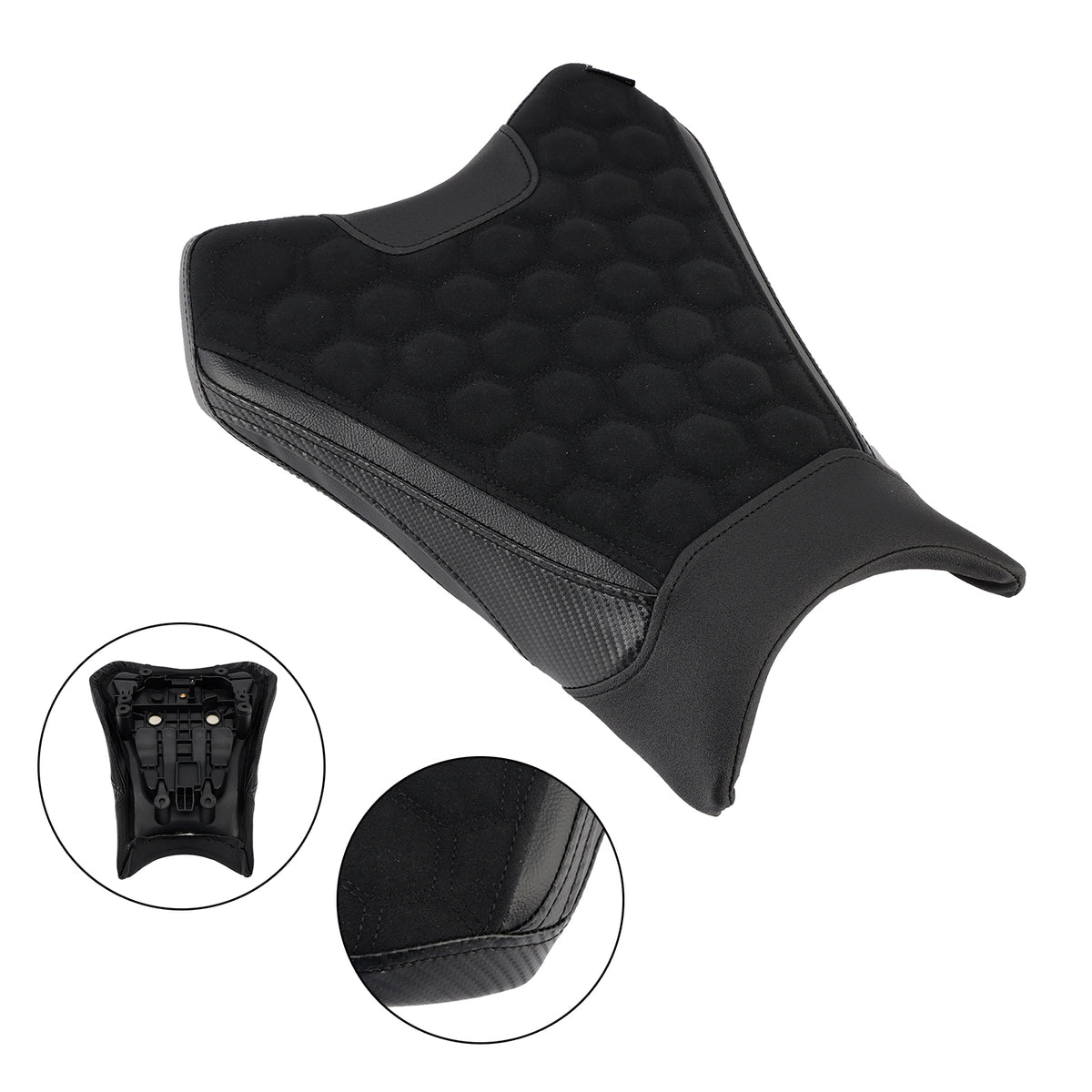 Front Raider Seat Driver Cushion Pu Fit Blacka For Kawasaki Ninja Zx-6R 19-25