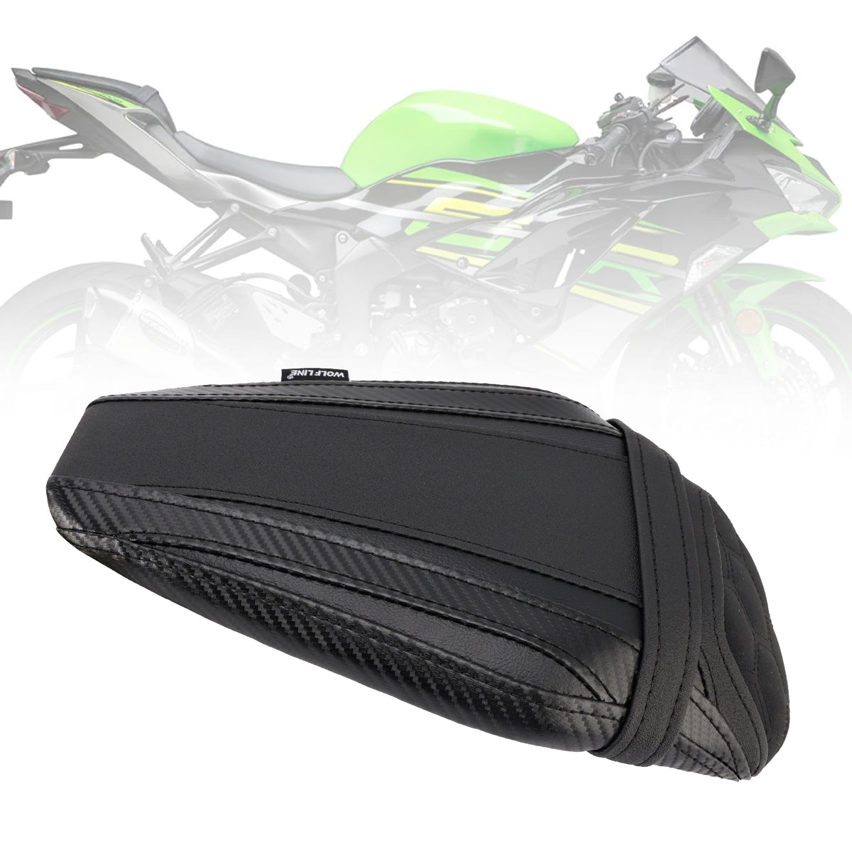 Rear Seat Passenger Cushion Flat Fit Blacka For Kawasaki Ninja Zx-6R 2019-2025