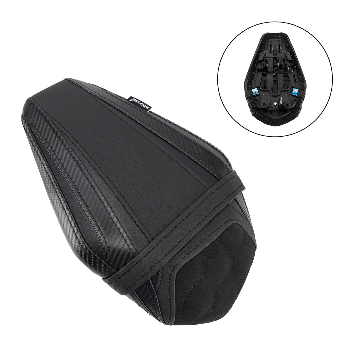 Rear Seat Passenger Cushion Flat Fit Blacka For Kawasaki Ninja Zx-6R 2019-2025