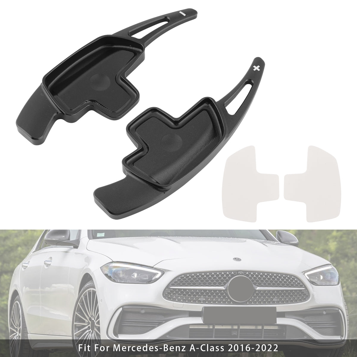 Steering Wheel Paddle Shifter For Benz C GLC E 2015-2022 Aluminium Black