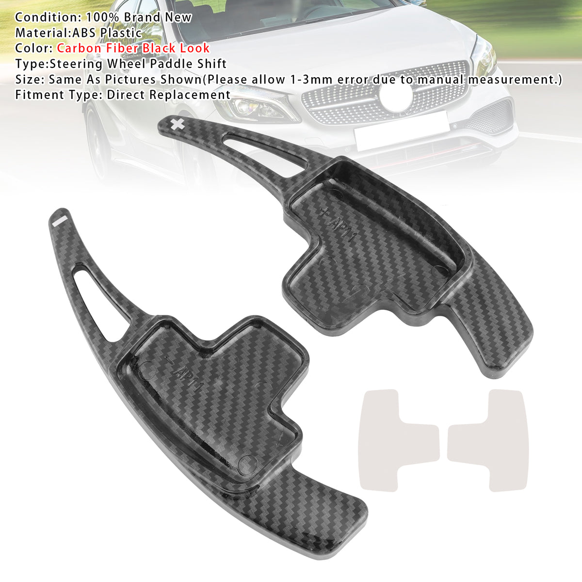 Carbon Look Steering Wheel Paddle Shifter Extensions For Mercedes-Benz A C E