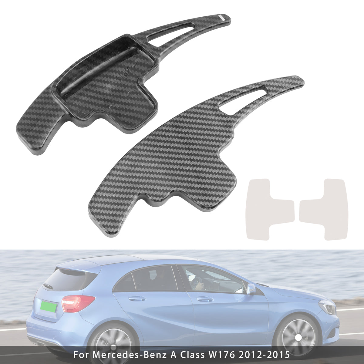 Carbon Look Steering Wheel Paddle Shifter Extensions For Mercedes-Benz A C E