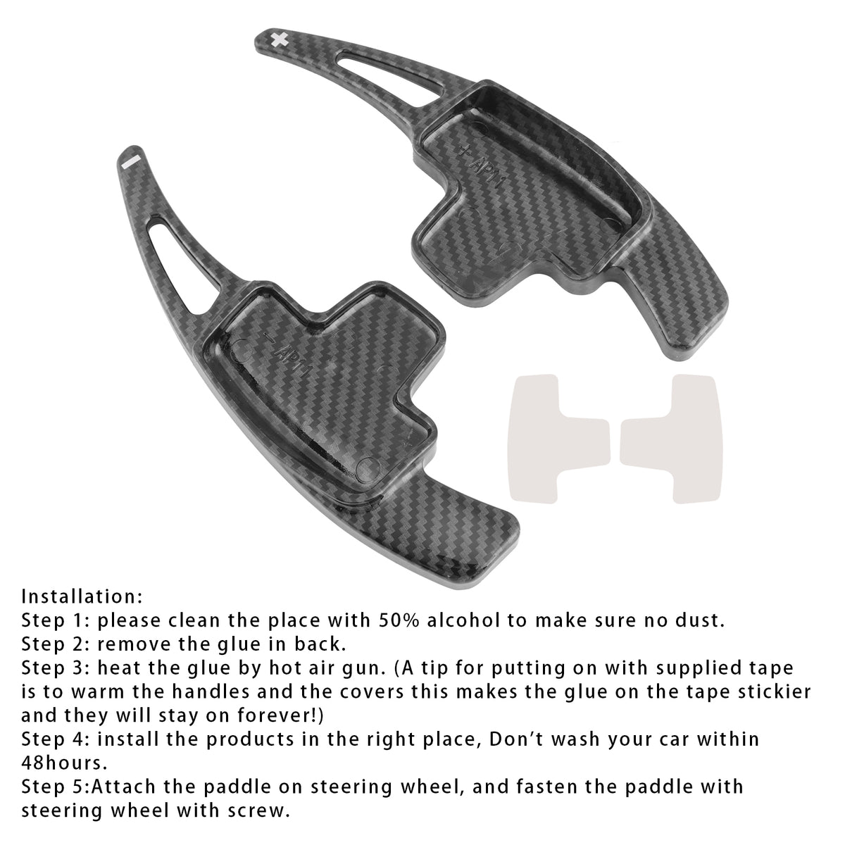 Carbon Look Steering Wheel Paddle Shifter Extensions For Mercedes-Benz A C E