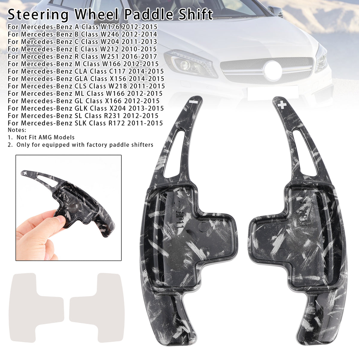 Steering Wheel Paddle Shifter Extensions For Mercedes-Benz A C E ML 2012-2015