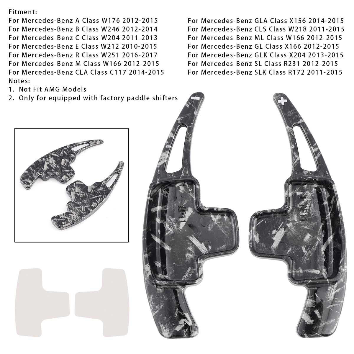 Steering Wheel Paddle Shifter Extensions For Mercedes-Benz A C E ML 2012-2015