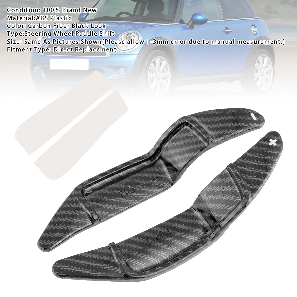 Carbon Look Steering Wheel Paddle Shifter Extension For Mini R55 R56 R58 R60 R61