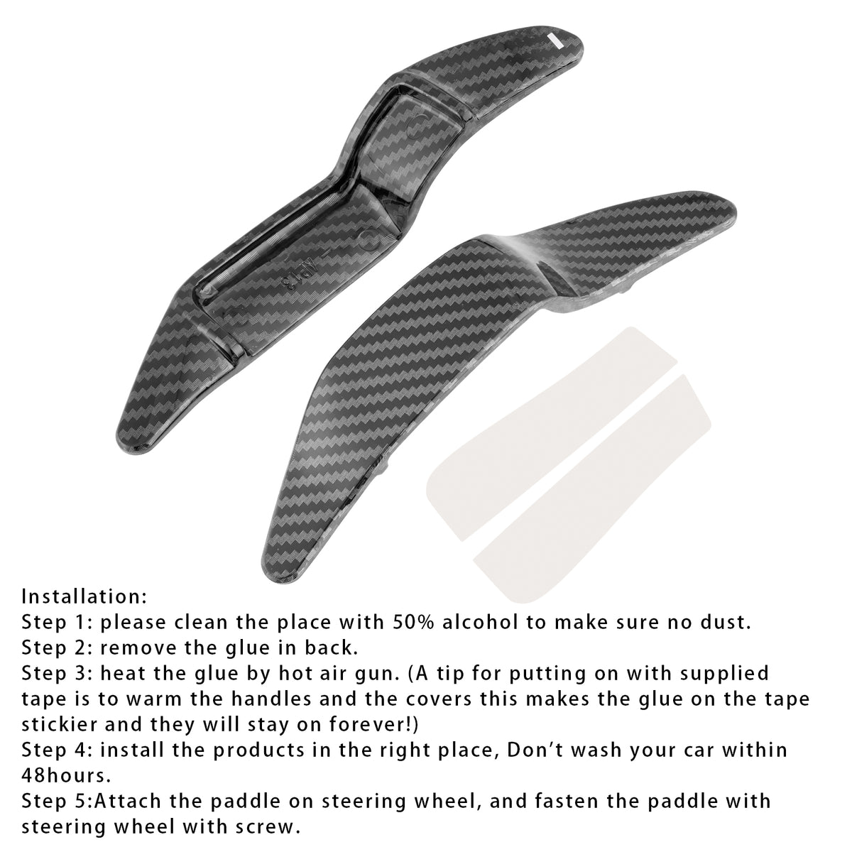 Carbon Look Steering Wheel Paddle Shifter Extension For Mini R55 R56 R58 R60 R61