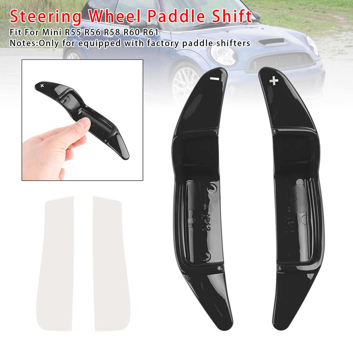 Steering Wheel Paddle Shifter Extension For Mini R55 R56 R58 R60 R61 Black