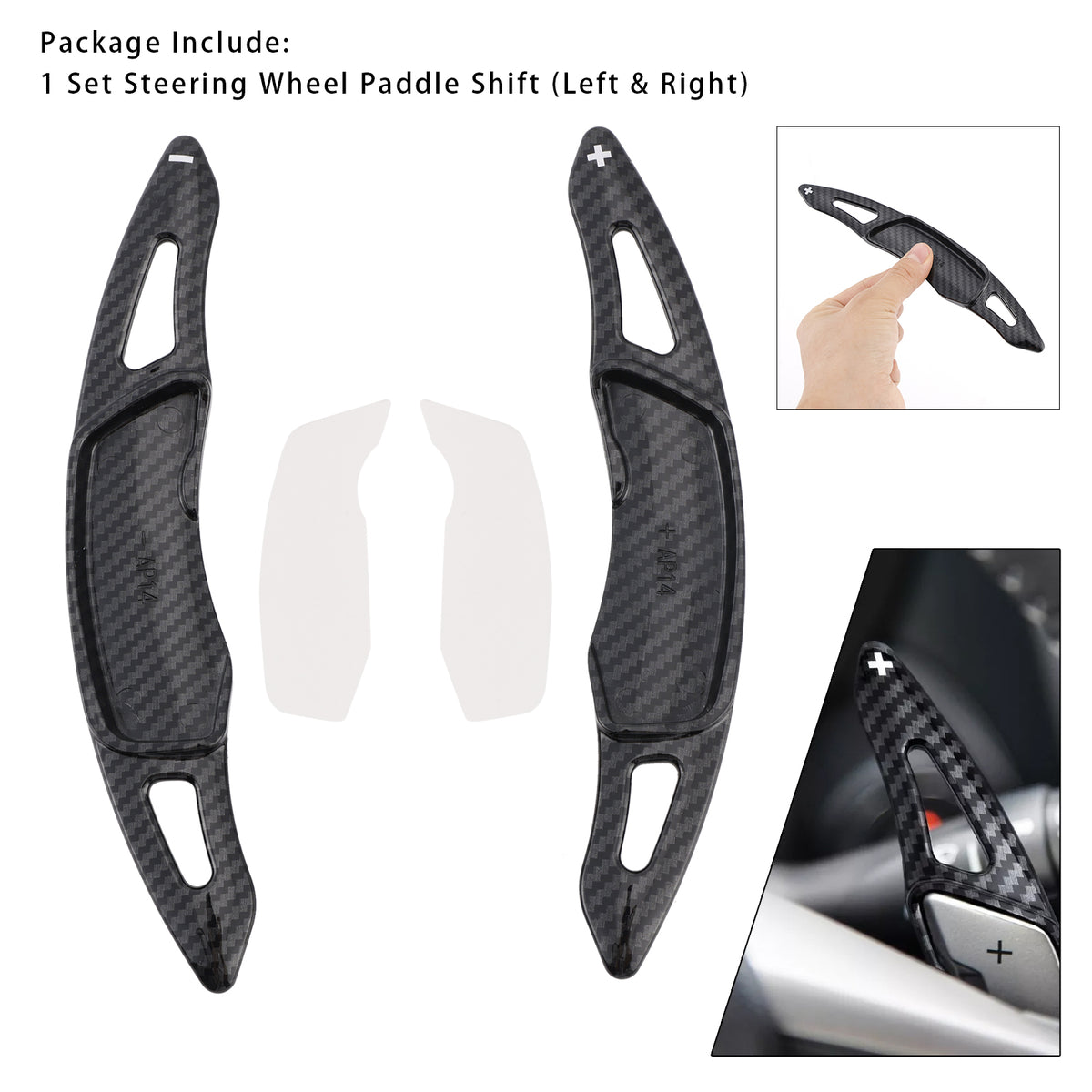 Carbon Look Steering Wheel Paddle Shifter Extension For Subaru Forester Outback