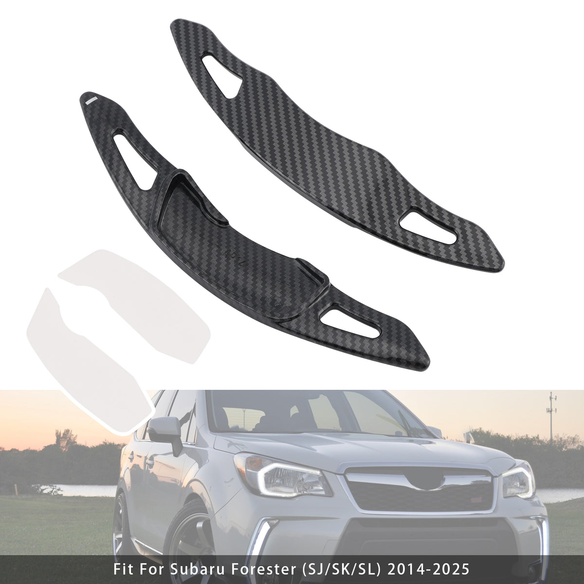 Carbon Look Steering Wheel Paddle Shifter Extension For Subaru Forester Outback