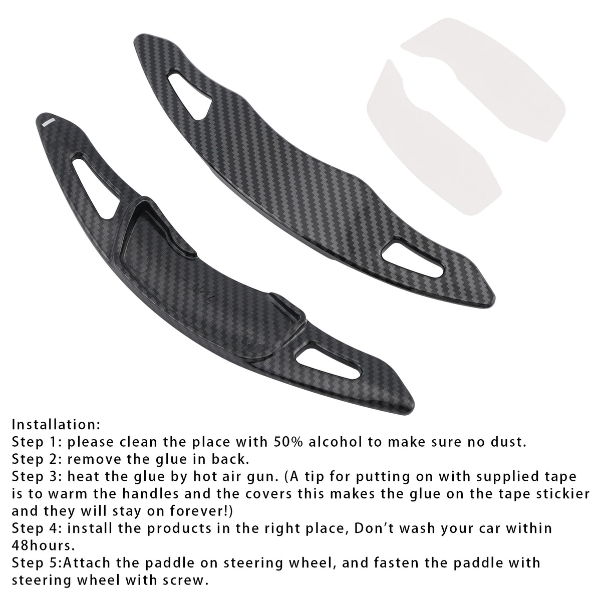Carbon Look Steering Wheel Paddle Shifter Extension For Subaru Forester Outback