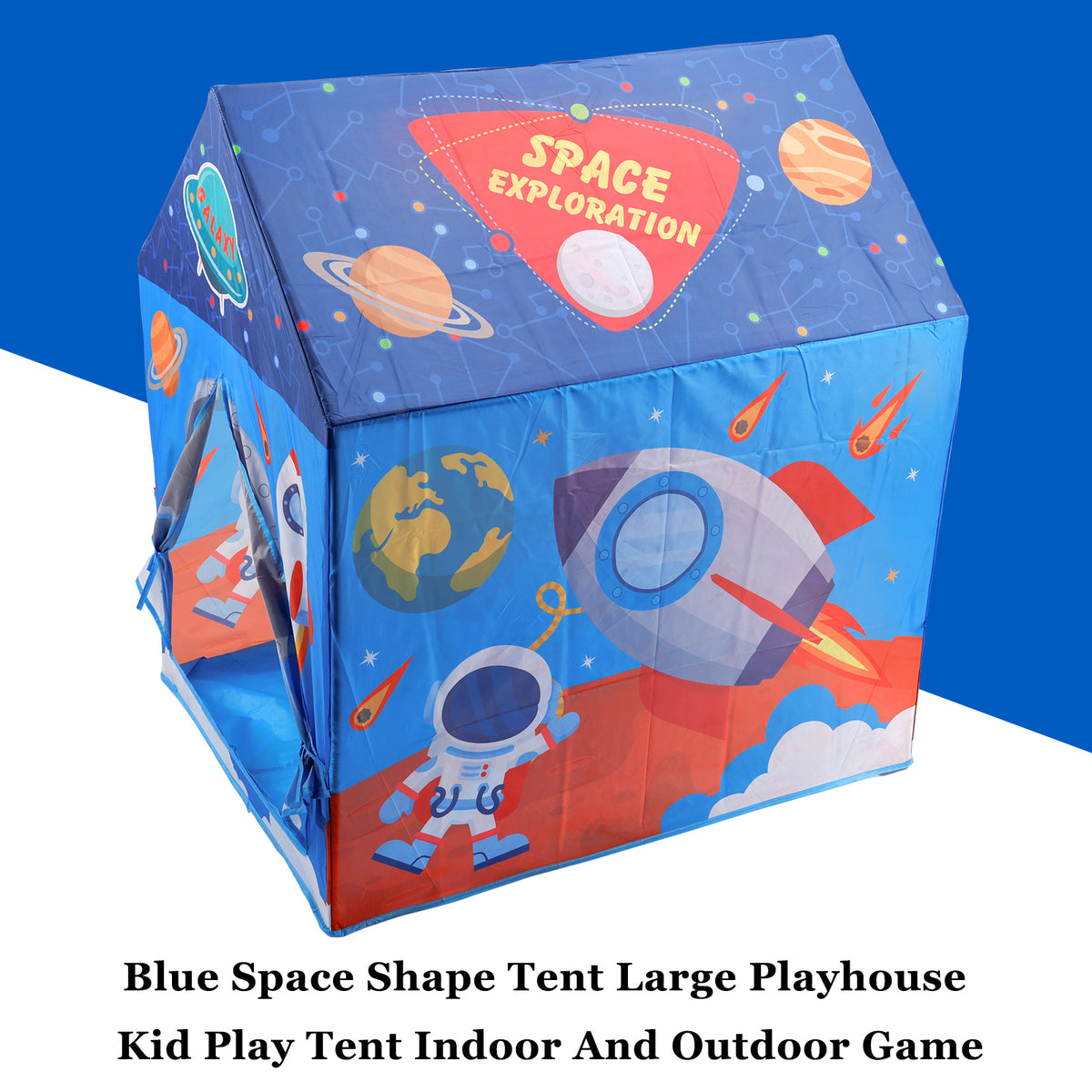 Blue Space Shape Tent Large Playhouse Kid Play Tent Indoor And Outdoor Game