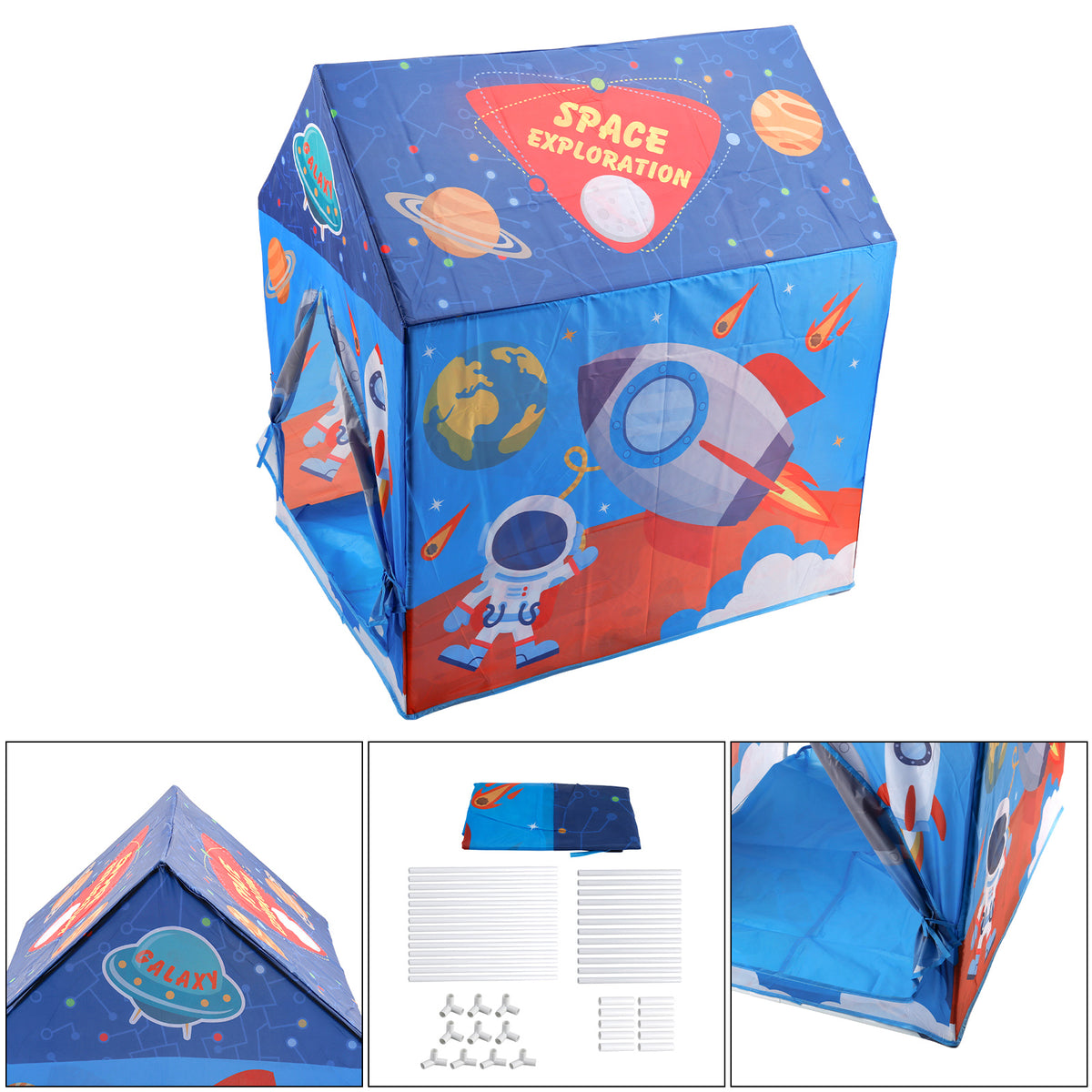 Blue Space Shape Tent Large Playhouse Kid Play Tent Indoor And Outdoor Game