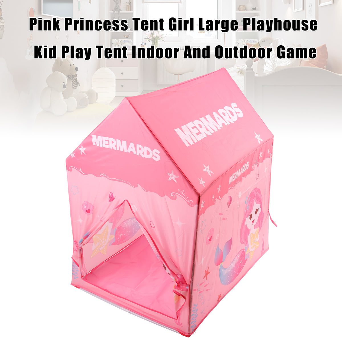 Pink Princess Tent Girl Large Playhouse Kid Play Tent Indoor And Outdoor Game