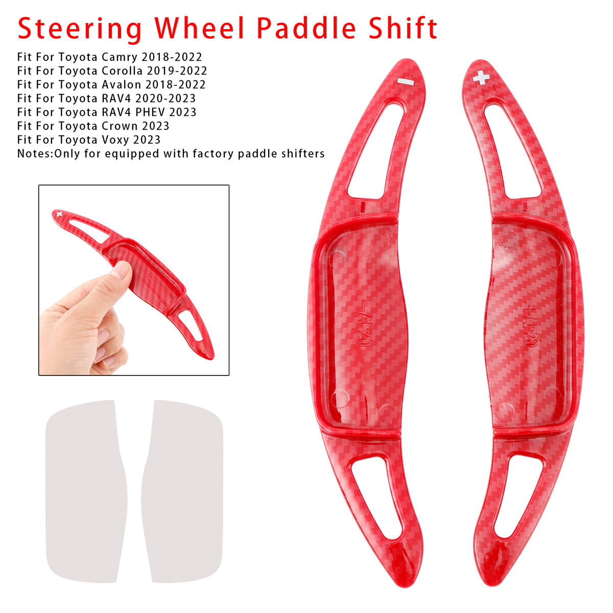 Carbon Look Steering Wheel Paddle Shifter Extension For Toyota Corolla RAV4