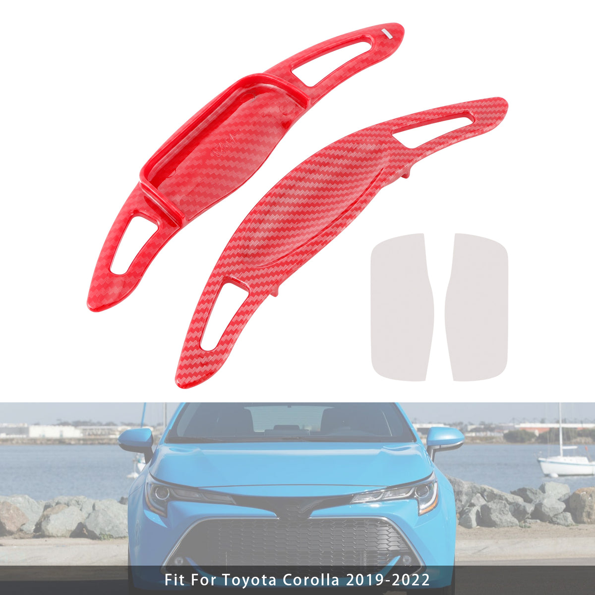 Carbon Look Steering Wheel Paddle Shifter Extension For Toyota Corolla RAV4