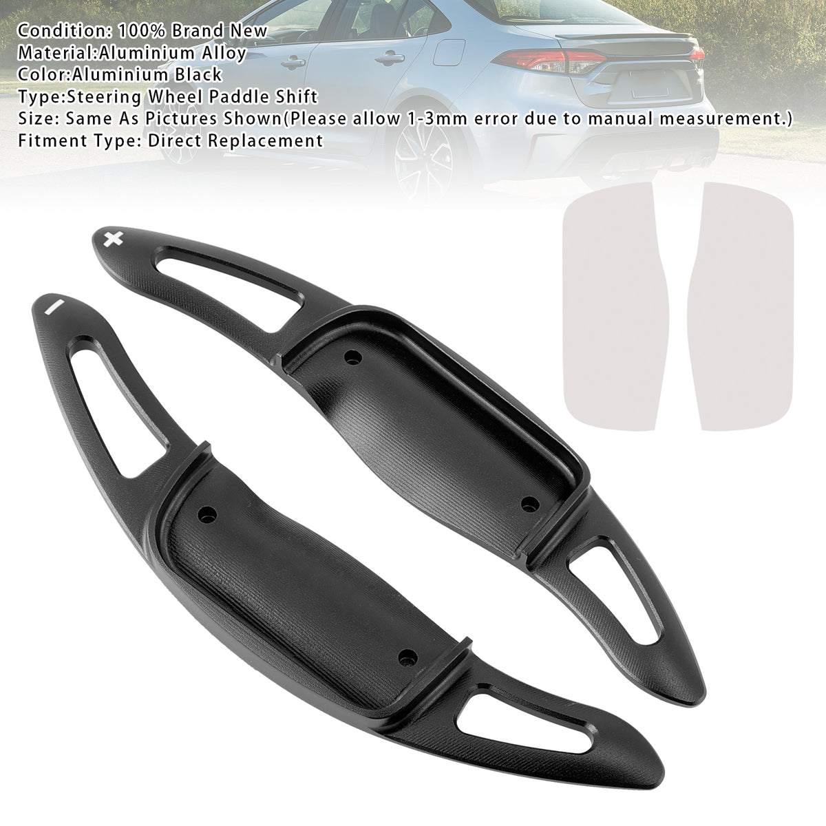 Steering Wheel Paddle Shifter Extension For Toyota Corolla RAV4 Aluminium Black