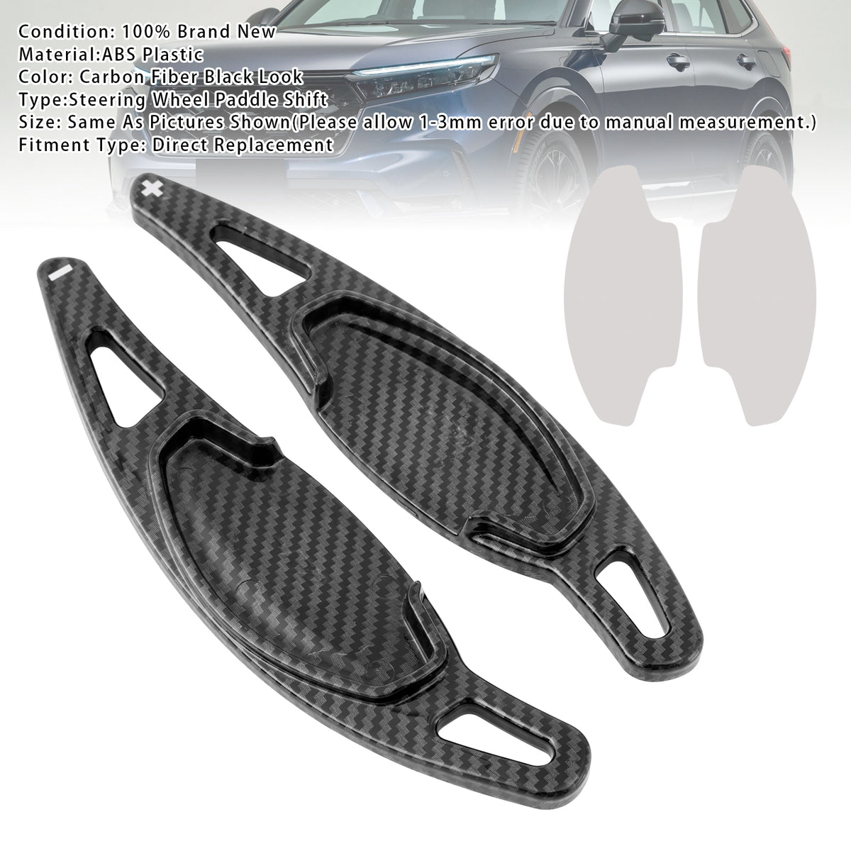 Carbon Look Steering Wheel Paddle Shifter Extension For Honda CRV Civic 11th Gen