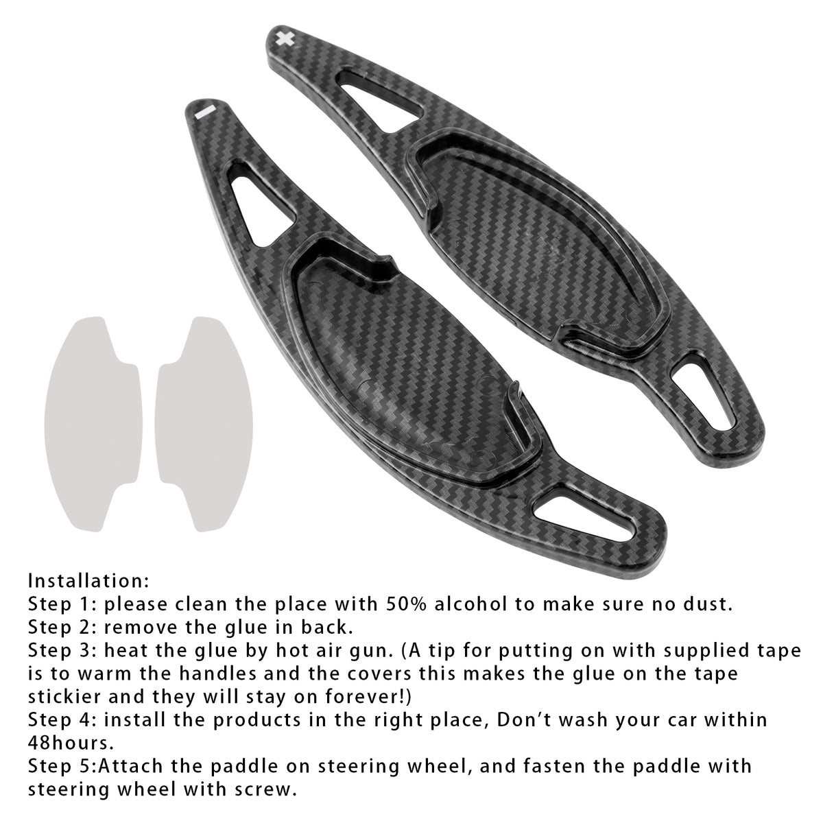 Carbon Look Steering Wheel Paddle Shifter Extension For Honda CRV Civic 11th Gen