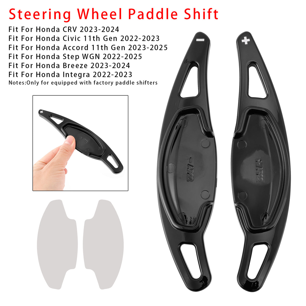 Steering Wheel Paddle Shifter Extension For Honda CRV Civic 11th Gen Black