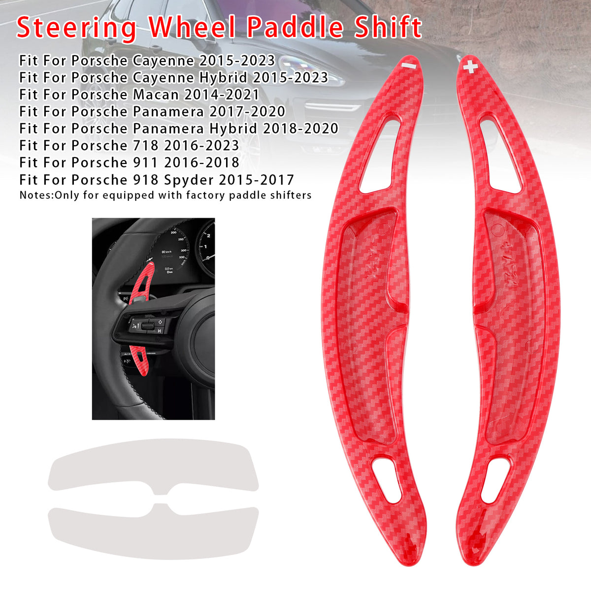Carbon Look Steering Wheel Paddle Shifter Extension For Porsche Cayenne Macan