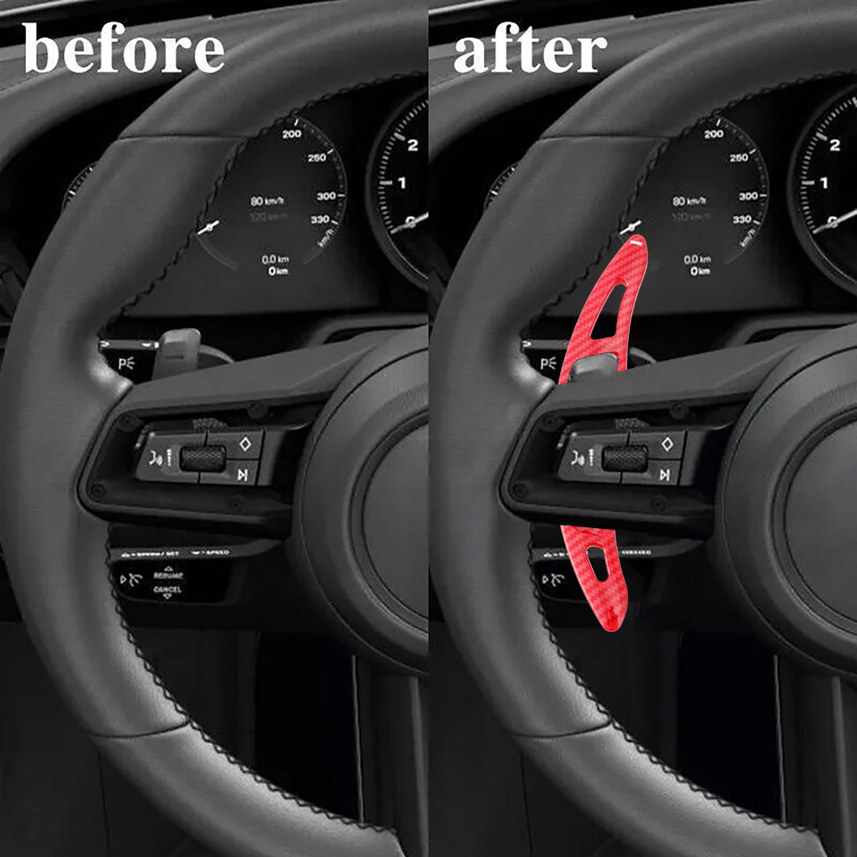 Carbon Look Steering Wheel Paddle Shifter Extension For Porsche Cayenne Macan