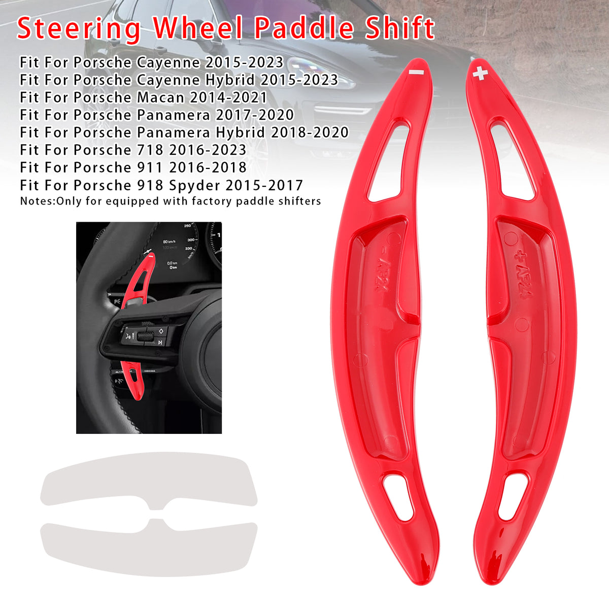 Steering Wheel Paddle Shifter Extension For Porsche Cayenne Macan Red