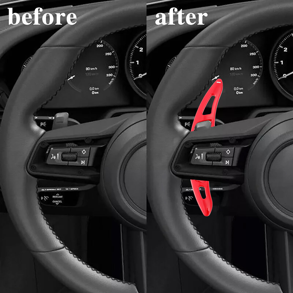 Steering Wheel Paddle Shifter Extension For Porsche Cayenne Macan Red