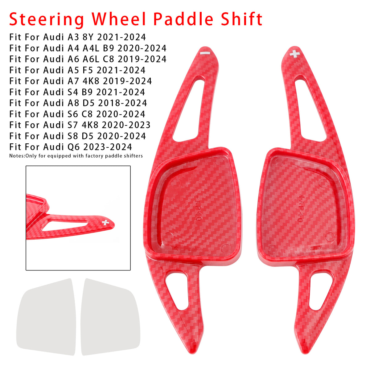 Carbon Look Steering Wheel Paddle Shifter Extension For Audi A3 A4 A6