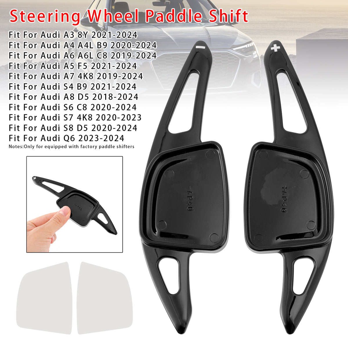 Steering Wheel Paddle Shifter Extension For Audi A3 A4 A6 Black
