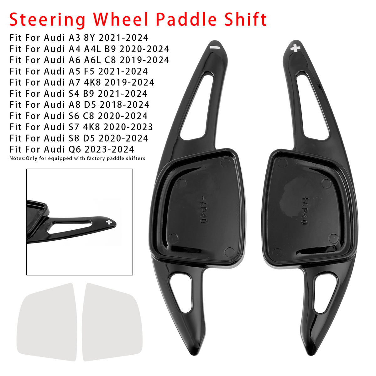 Steering Wheel Paddle Shifter Extension For Audi A3 A4 A6 Black