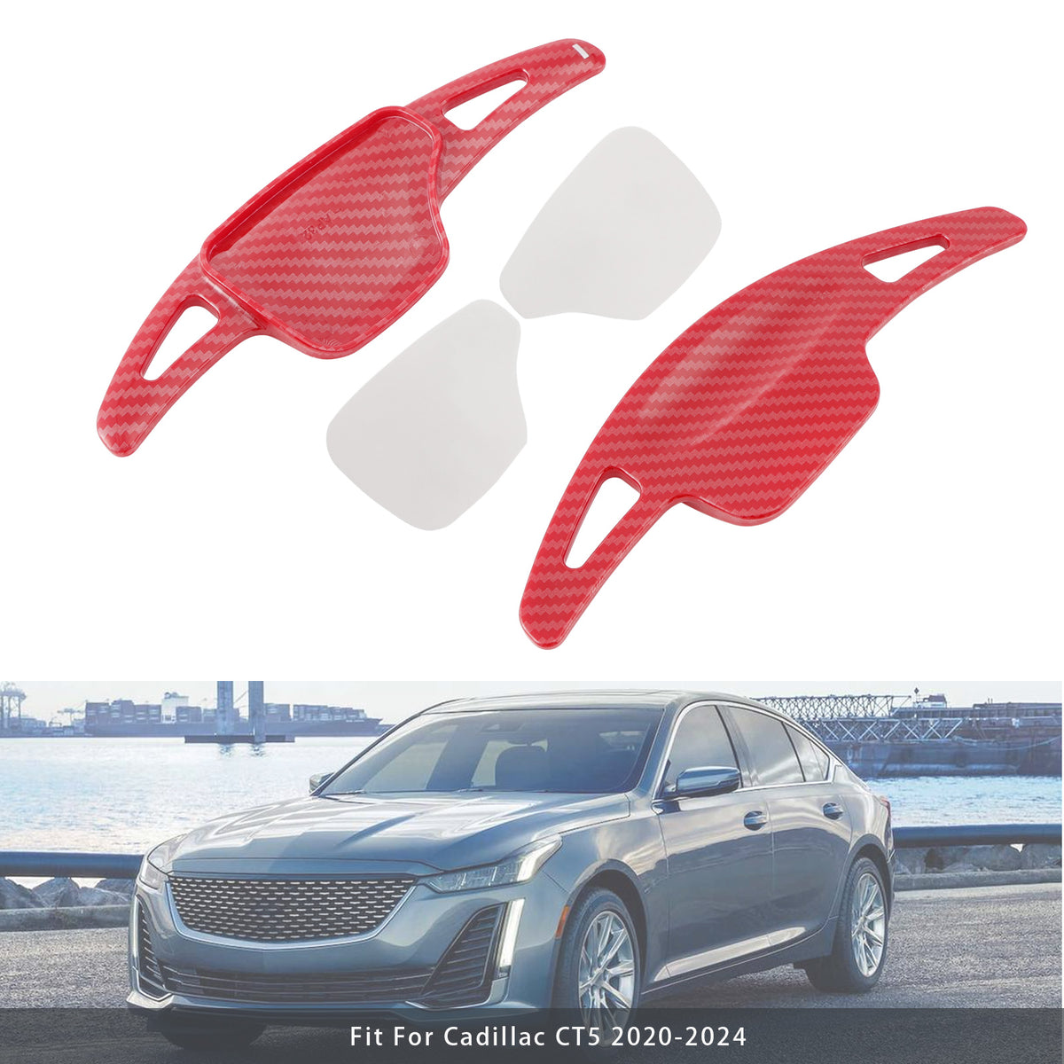 Carbon Look Steering Wheel Paddle Shifter Extension For Cadillac XT4