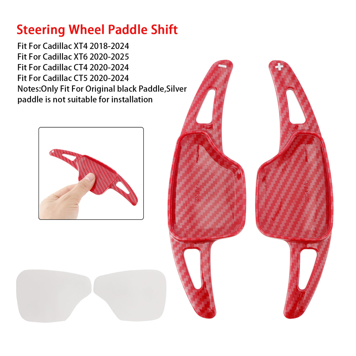 Carbon Look Steering Wheel Paddle Shifter Extension For Cadillac XT4
