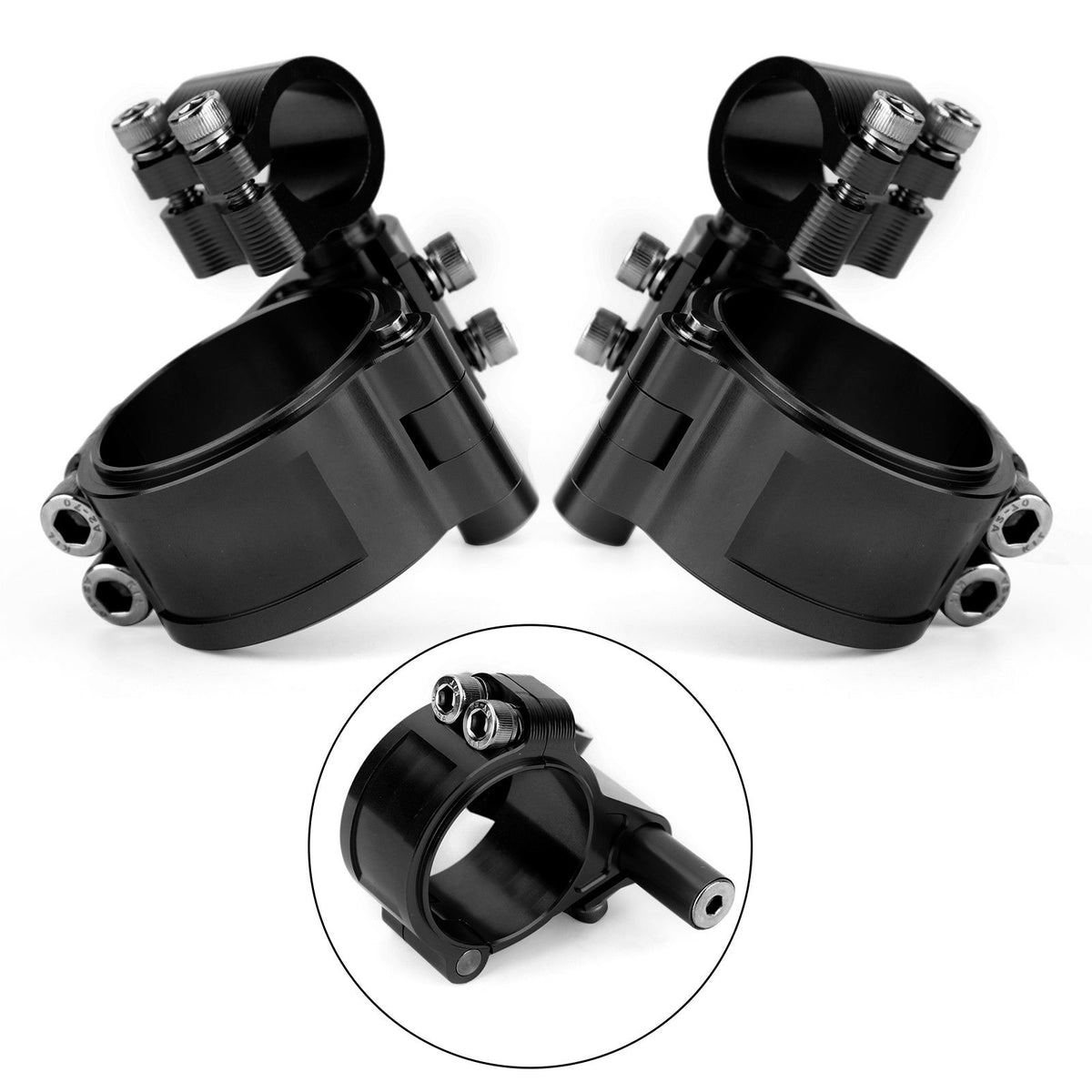 CNC Motorcycle 51mm Fork Clip on Clip ons Handlebar Heads Mount Clamp Universal
