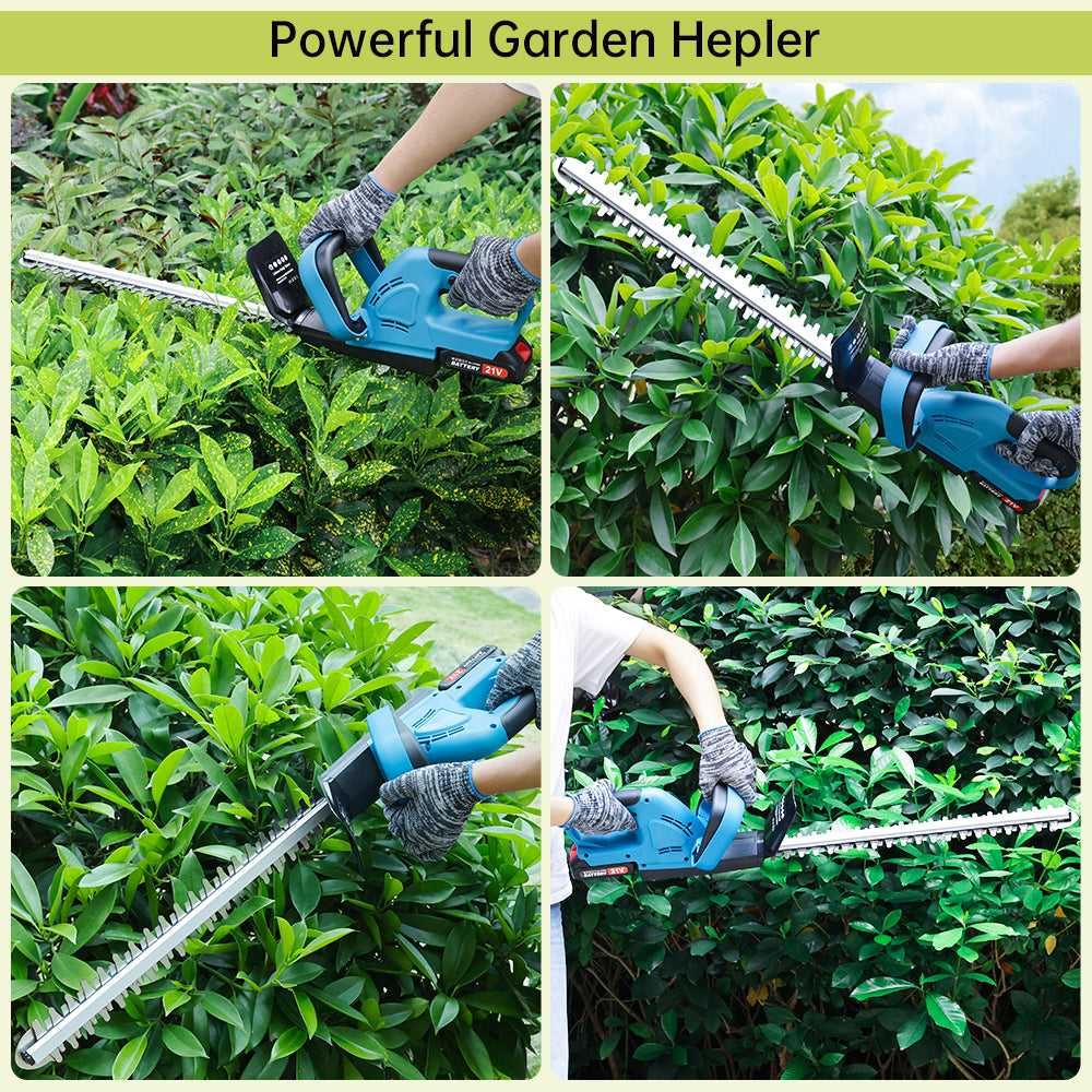 20'' Electric Hedge Trimmer Cordless Power Hedge Trimmer with 2Battery & Charger