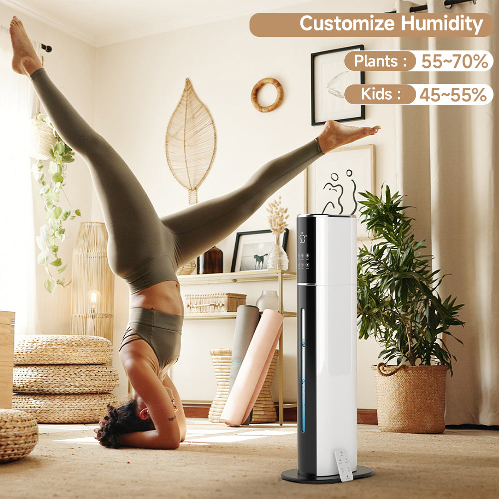 2.4gal/9L Bedroom Silent Humidifier Suitable for Large Room, 3-Speed Ultrasonic Cool Mist Humidifier, Purification and filtration function, Built-in UV lamp ，Suitable for Indoor Pet Friendly, Babies Friendly Plant Friendly