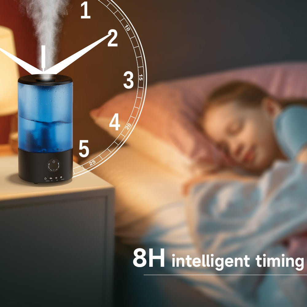 Humidifiers for Bedroom, 3.2L Cool Mist Humidifier for Home Plant and Baby Nursery, Quiet Ultrasonic Humidifier with 360° Nozzle and Colorful Gradient Light, Auto Shut-Off