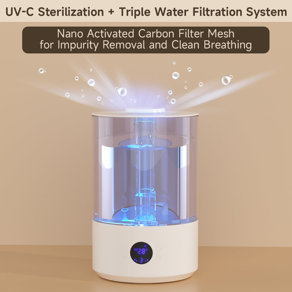 Humidifiers for Bedroom Large Room Home,(7.8L) Cool Mist Top Fill Essential Oil Diffuser for Baby & Plants&Pet, Large capacity dual mist outlet With UV sterilization