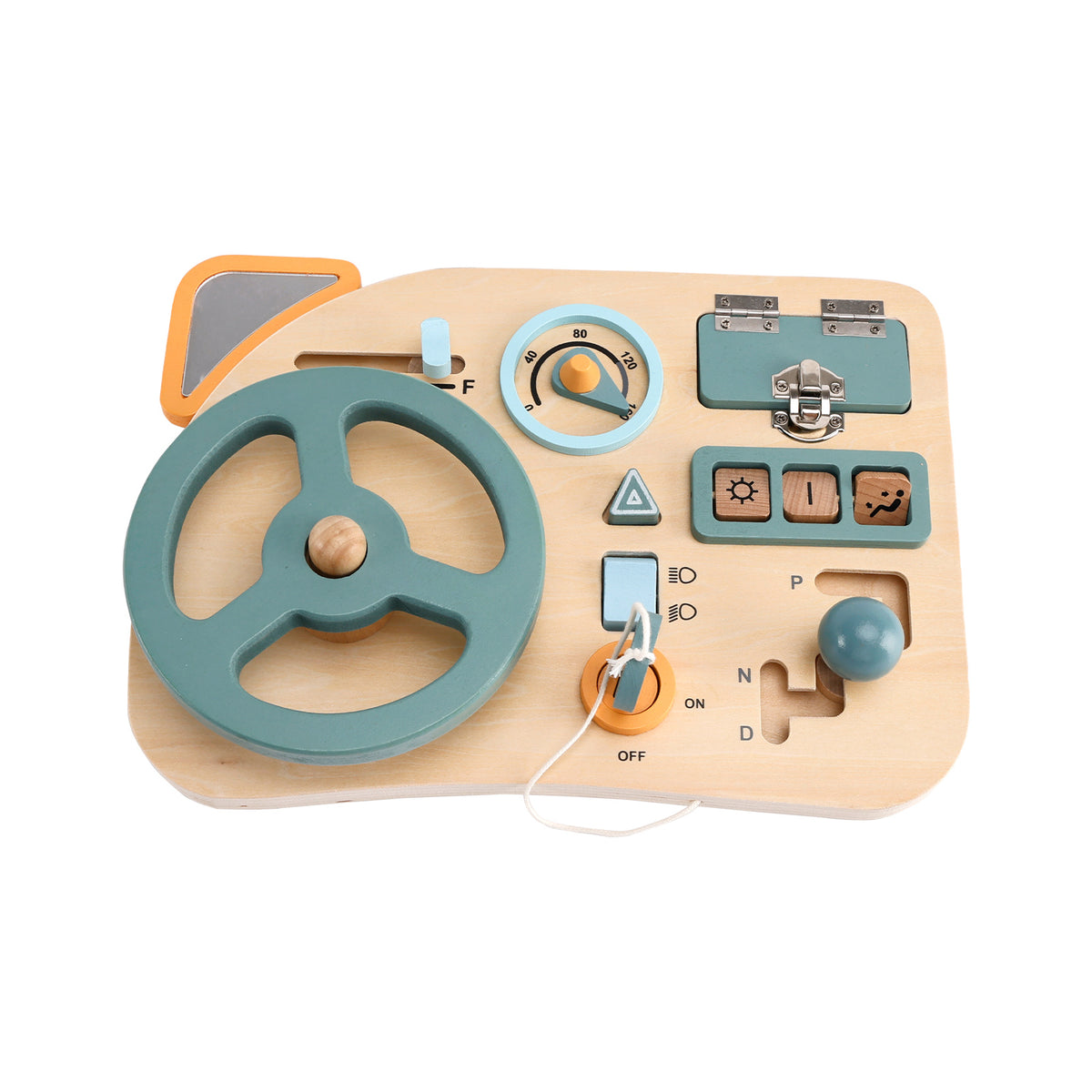 Car Toddler Busy Board – Montessori Busy Boards for Boys & Girls – 10-in-1 Wooden Sensory Board with Steering Wheel