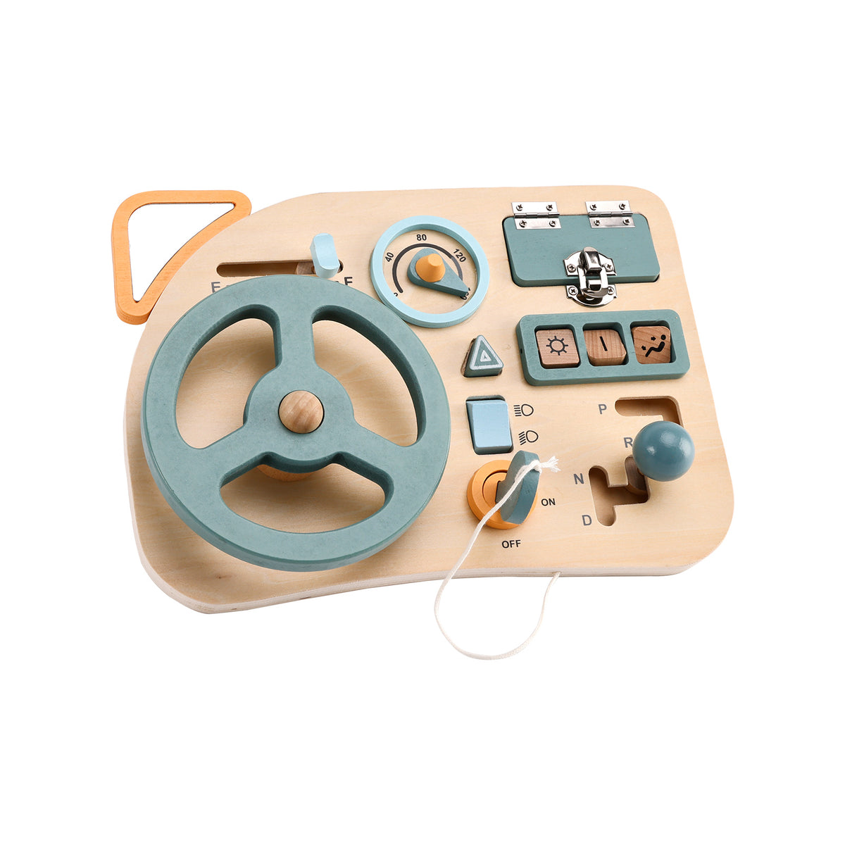 Car Toddler Busy Board – Montessori Busy Boards for Boys & Girls – 10-in-1 Wooden Sensory Board with Steering Wheel