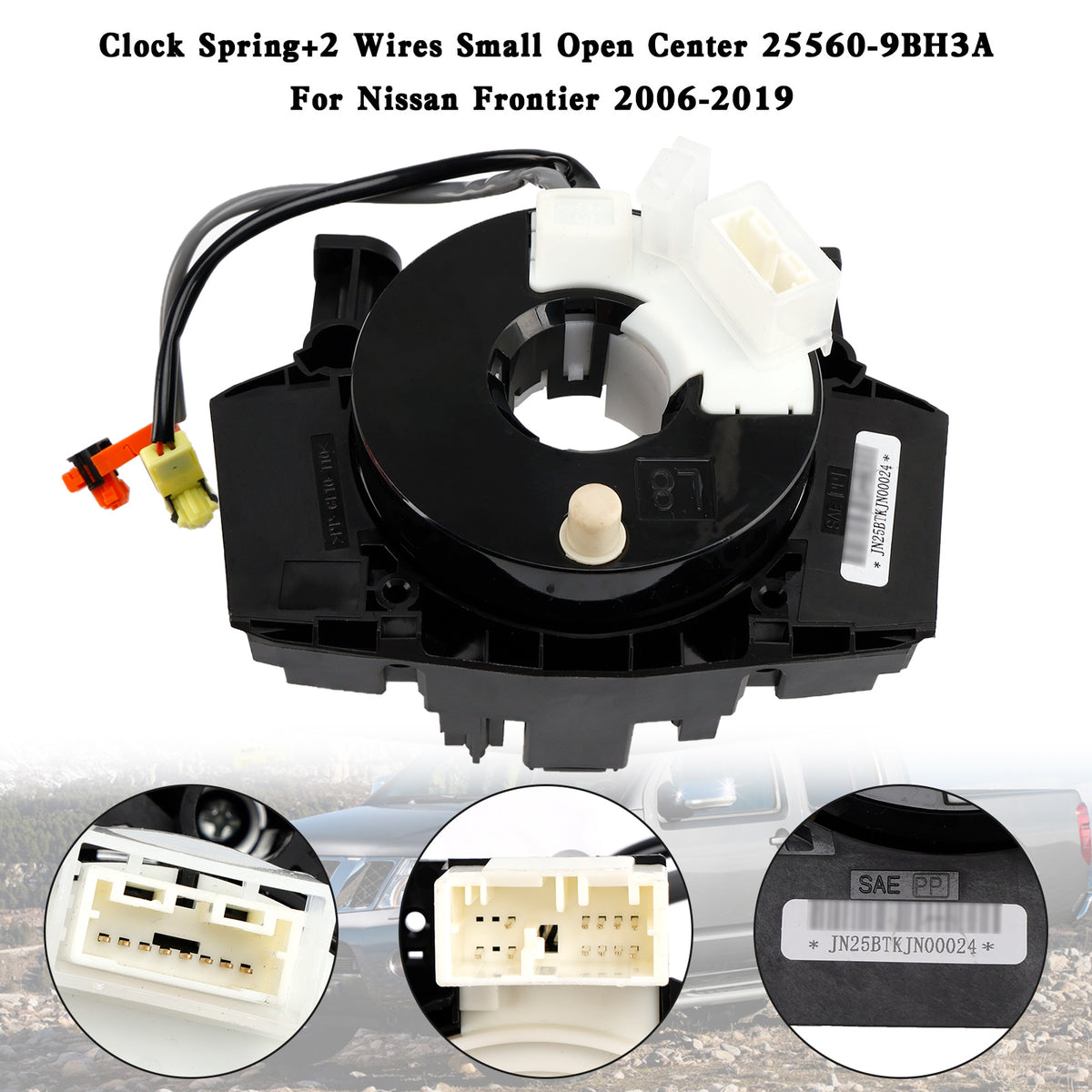 2006-2019 Nissan Frontier Clock Spring+2 Wires Small Open Center 25560-ZL44A 25560-9BH3A Generic