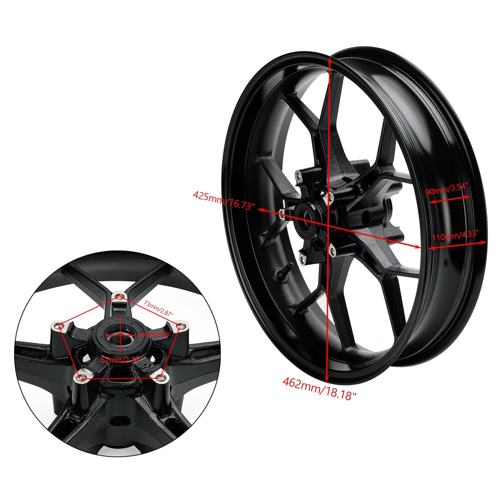 2019-2023 Honda CBR650R / ABS Front Wheel Rim Black